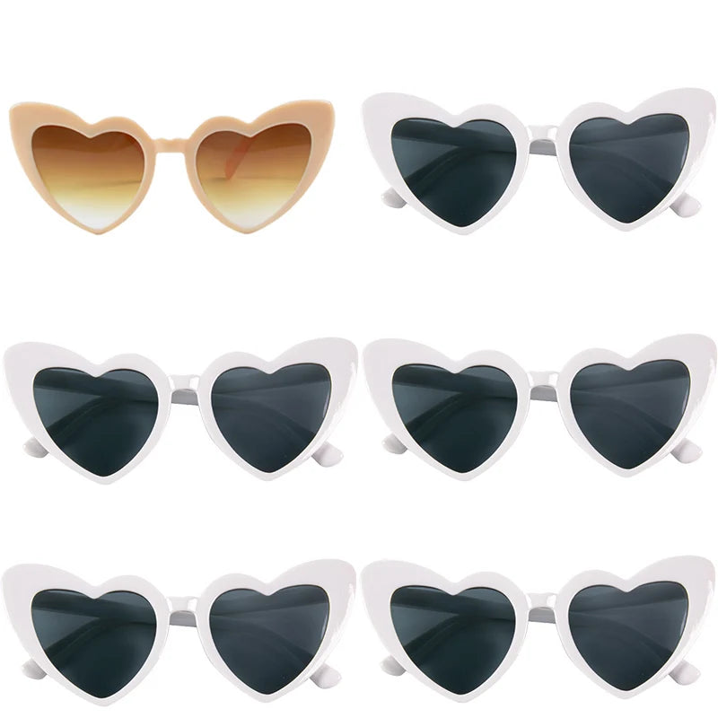 6/8pairs Vintage Heart Shaped Sunglasses Bachelorette Bride Bridesmaid glasses Wedding Bridal Shower Decor woman Hen party gifts