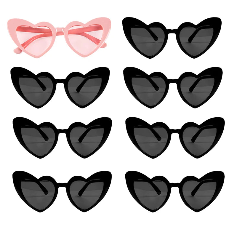 6/8pairs Vintage Heart Shaped Sunglasses Bachelorette Bride Bridesmaid glasses Wedding Bridal Shower Decor woman Hen party gifts
