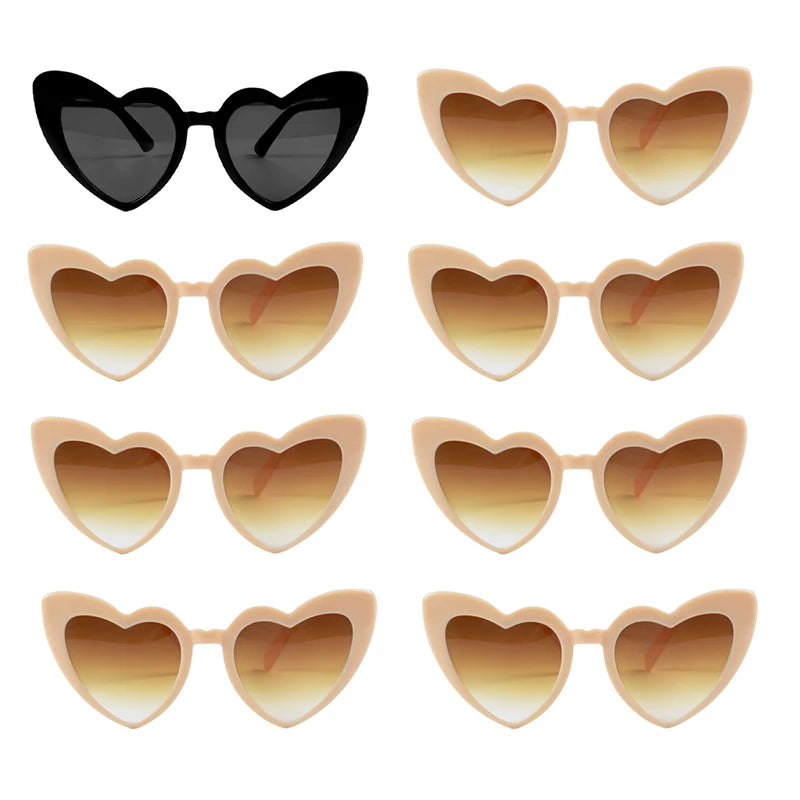 6/8pairs Vintage Heart Shaped Sunglasses Bachelorette Bride Bridesmaid glasses Wedding Bridal Shower Decor woman Hen party gifts