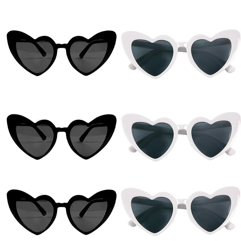 6/8pairs Vintage Heart Shaped Sunglasses Bachelorette Bride Bridesmaid glasses Wedding Bridal Shower Decor woman Hen party gifts