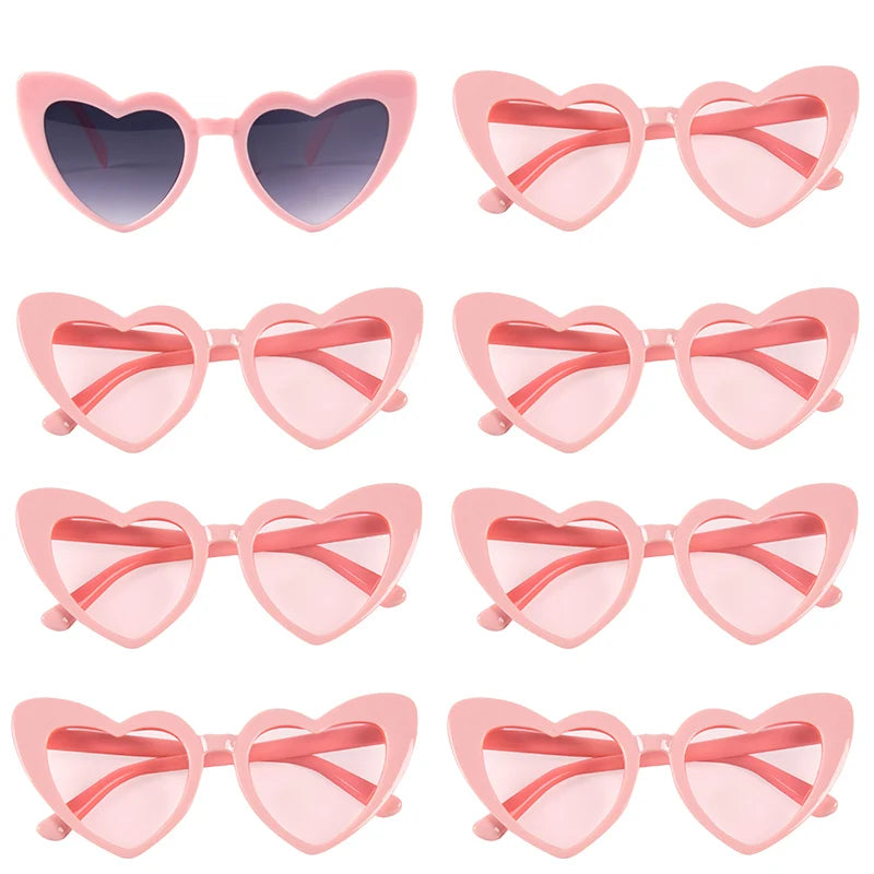 6/8pairs Vintage Heart Shaped Sunglasses Bachelorette Bride Bridesmaid glasses Wedding Bridal Shower Decor woman Hen party gifts