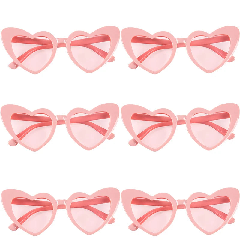 6/8pairs Vintage Heart Shaped Sunglasses Bachelorette Bride Bridesmaid glasses Wedding Bridal Shower Decor woman Hen party gifts