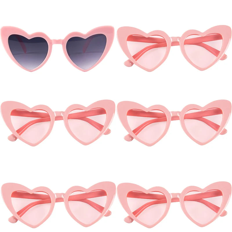 6/8pairs Vintage Heart Shaped Sunglasses Bachelorette Bride Bridesmaid glasses Wedding Bridal Shower Decor woman Hen party gifts