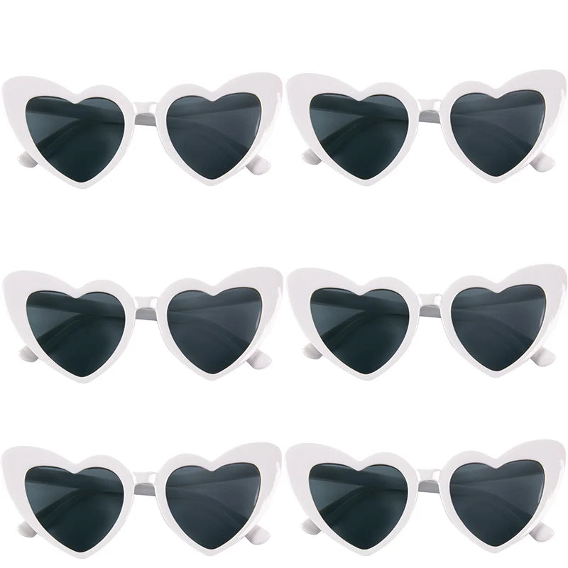 6/8pairs Vintage Heart Shaped Sunglasses Bachelorette Bride Bridesmaid glasses Wedding Bridal Shower Decor woman Hen party gifts