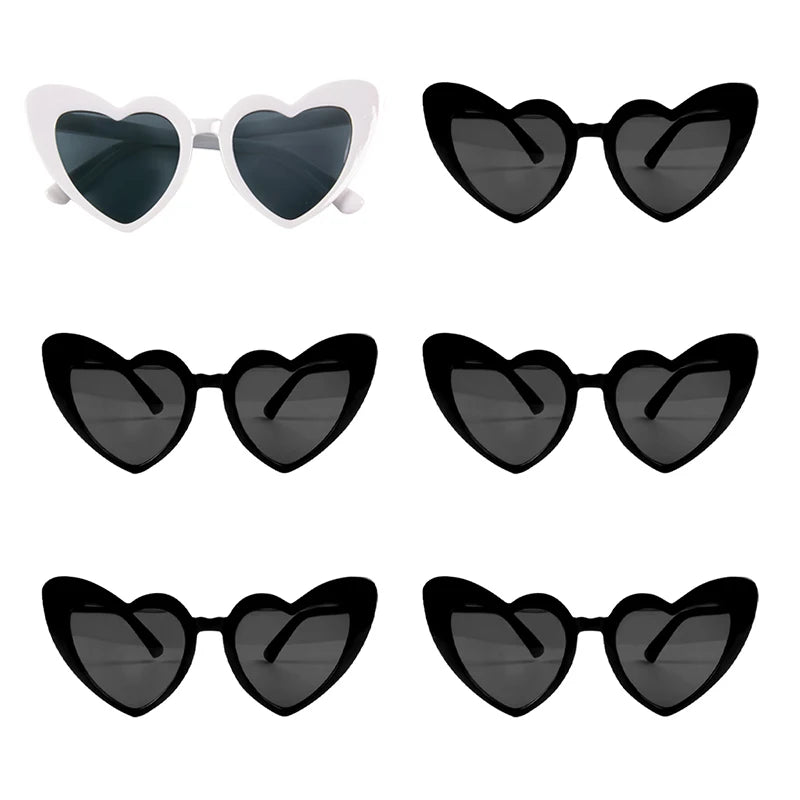 6/8pairs Vintage Heart Shaped Sunglasses Bachelorette Bride Bridesmaid glasses Wedding Bridal Shower Decor woman Hen party gifts
