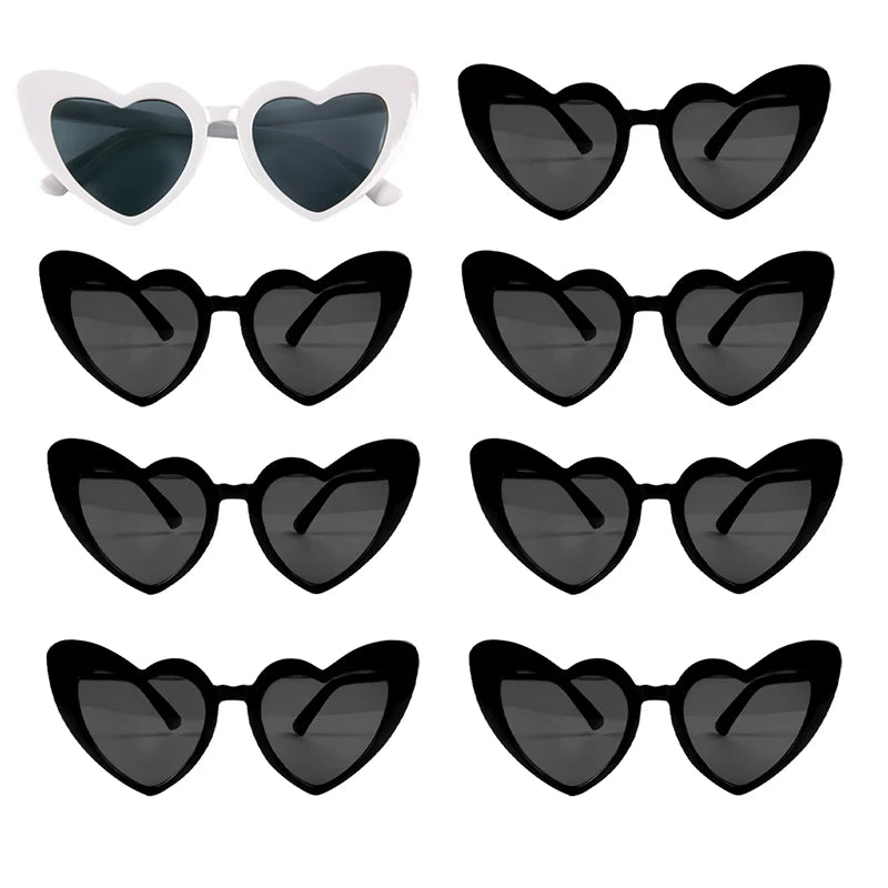 6/8pairs Vintage Heart Shaped Sunglasses Bachelorette Bride Bridesmaid glasses Wedding Bridal Shower Decor woman Hen party gifts