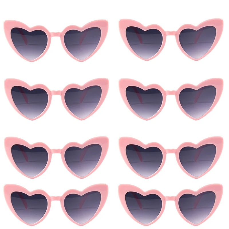 6/8pairs Vintage Heart Shaped Sunglasses Bachelorette Bride Bridesmaid glasses Wedding Bridal Shower Decor woman Hen party gifts