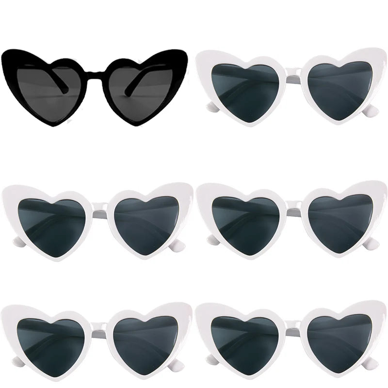 6/8pairs Vintage Heart Shaped Sunglasses Bachelorette Bride Bridesmaid glasses Wedding Bridal Shower Decor woman Hen party gifts