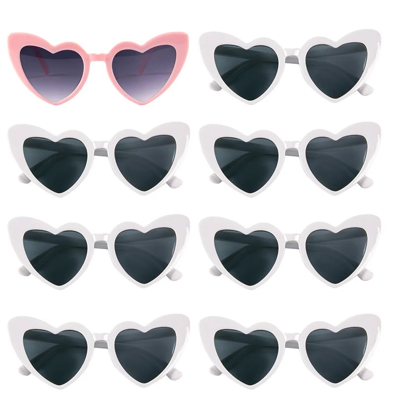 6/8pairs Vintage Heart Shaped Sunglasses Bachelorette Bride Bridesmaid glasses Wedding Bridal Shower Decor woman Hen party gifts