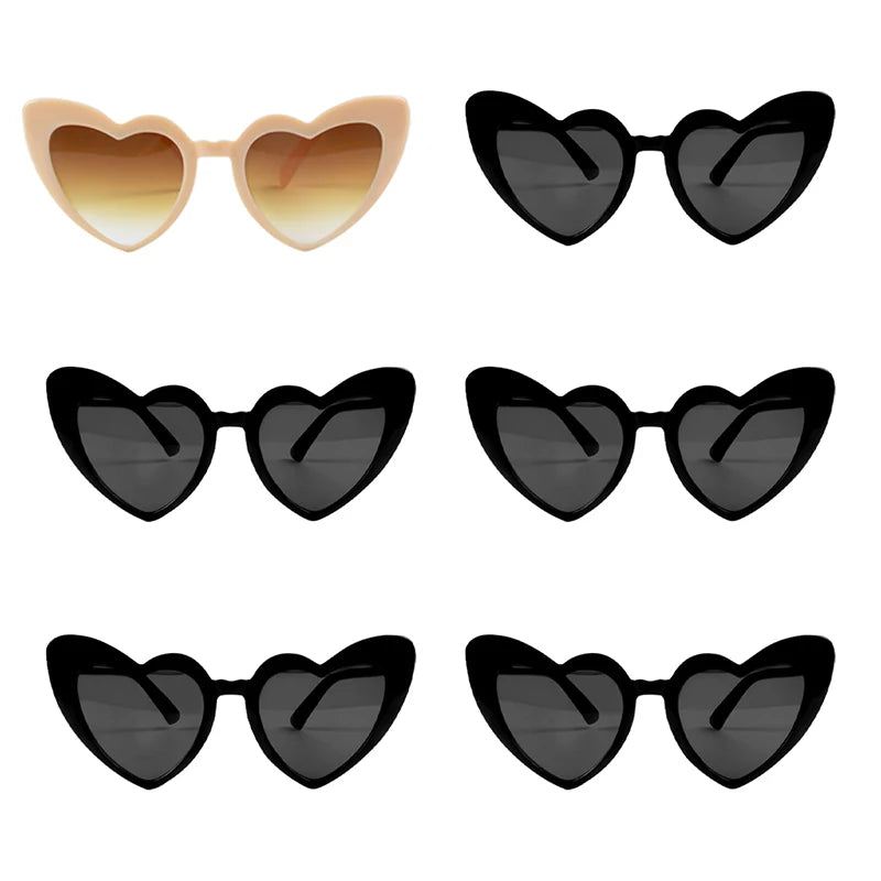 6/8pairs Vintage Heart Shaped Sunglasses Bachelorette Bride Bridesmaid glasses Wedding Bridal Shower Decor woman Hen party gifts
