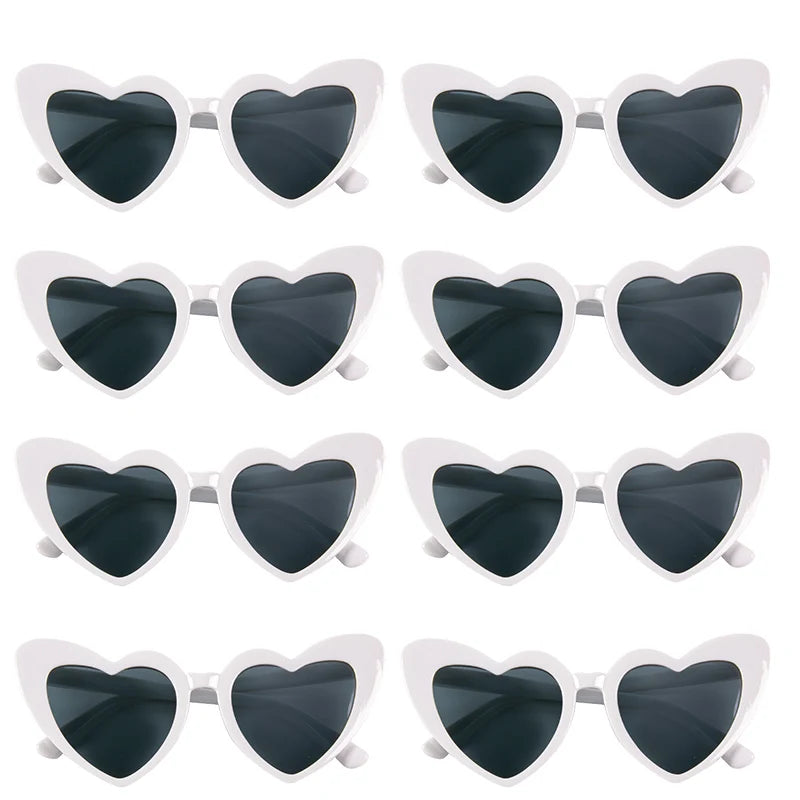 6/8pairs Vintage Heart Shaped Sunglasses Bachelorette Bride Bridesmaid glasses Wedding Bridal Shower Decor woman Hen party gifts