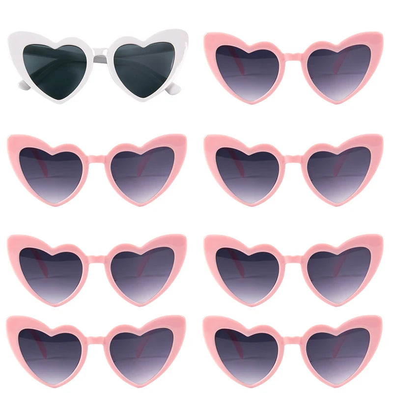 6/8pairs Vintage Heart Shaped Sunglasses Bachelorette Bride Bridesmaid glasses Wedding Bridal Shower Decor woman Hen party gifts