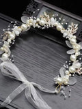 Wedding Accessory Bride Crown Hair Crystal Jewelry Tiara With Pearls Flowers Wedding Crown Floral Pearl Bridal Headband