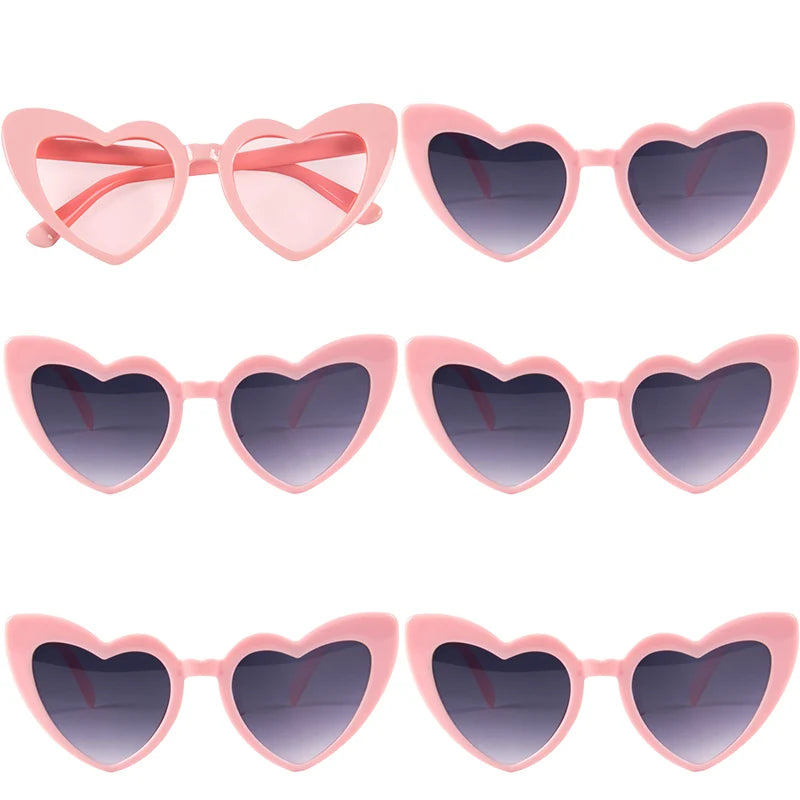 6/8pairs Vintage Heart Shaped Sunglasses Bachelorette Bride Bridesmaid glasses Wedding Bridal Shower Decor woman Hen party gifts