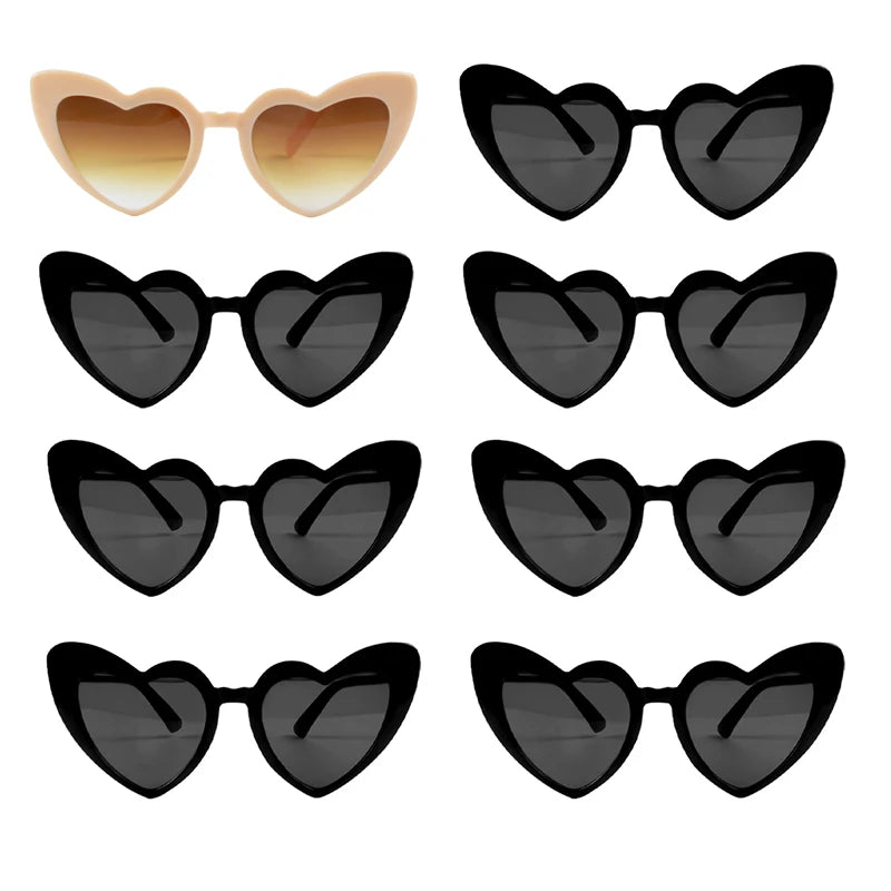6/8pairs Vintage Heart Shaped Sunglasses Bachelorette Bride Bridesmaid glasses Wedding Bridal Shower Decor woman Hen party gifts