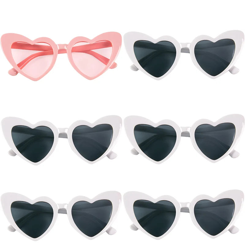 6/8pairs Vintage Heart Shaped Sunglasses Bachelorette Bride Bridesmaid glasses Wedding Bridal Shower Decor woman Hen party gifts