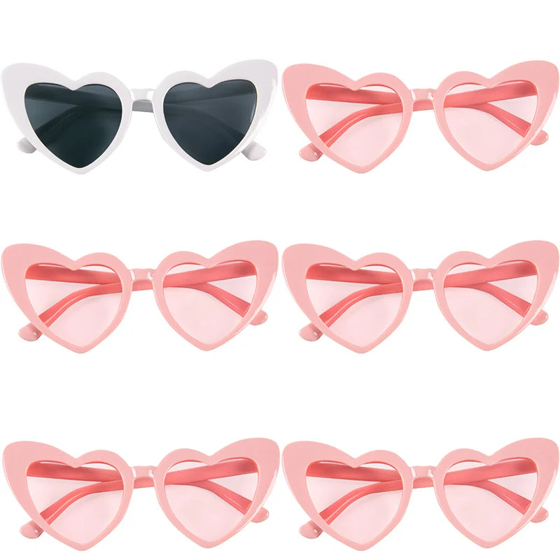 6/8pairs Vintage Heart Shaped Sunglasses Bachelorette Bride Bridesmaid glasses Wedding Bridal Shower Decor woman Hen party gifts
