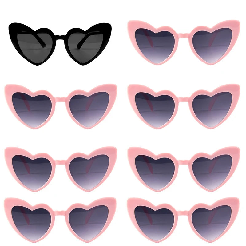 6/8pairs Vintage Heart Shaped Sunglasses Bachelorette Bride Bridesmaid glasses Wedding Bridal Shower Decor woman Hen party gifts
