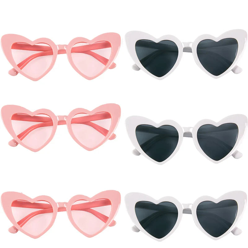 6/8pairs Vintage Heart Shaped Sunglasses Bachelorette Bride Bridesmaid glasses Wedding Bridal Shower Decor woman Hen party gifts