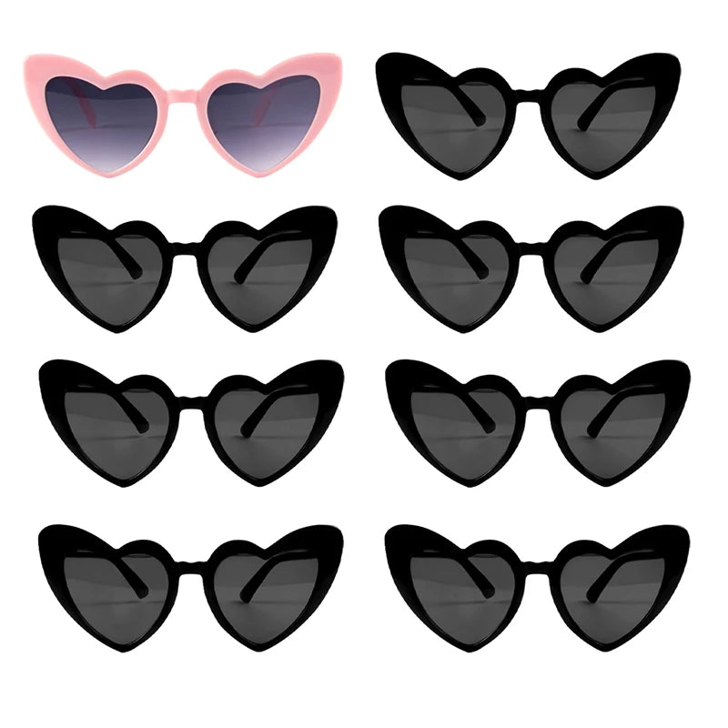 6/8pairs Vintage Heart Shaped Sunglasses Bachelorette Bride Bridesmaid glasses Wedding Bridal Shower Decor woman Hen party gifts