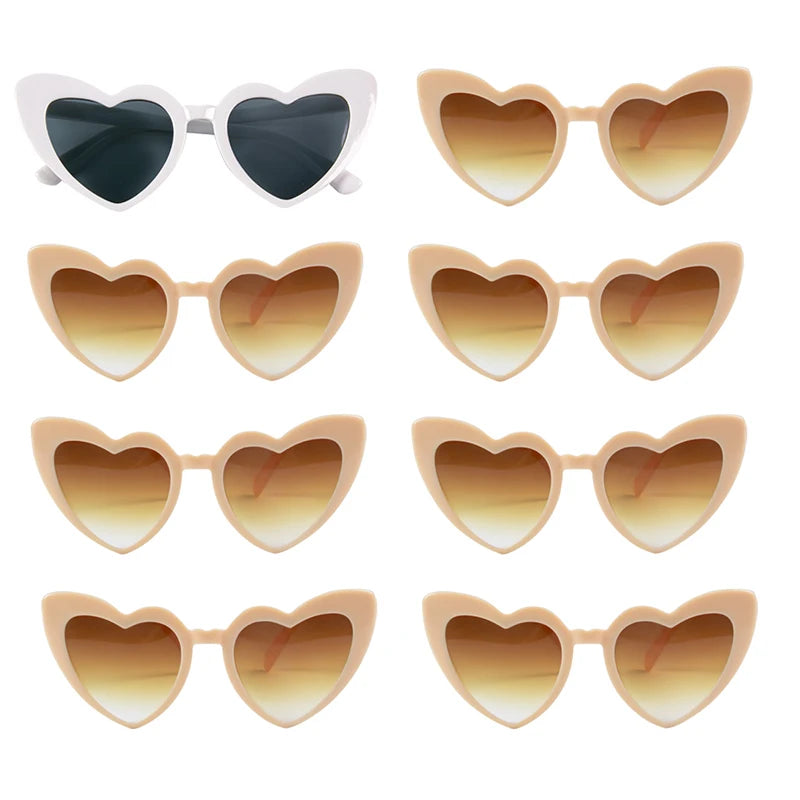 6/8pairs Vintage Heart Shaped Sunglasses Bachelorette Bride Bridesmaid glasses Wedding Bridal Shower Decor woman Hen party gifts