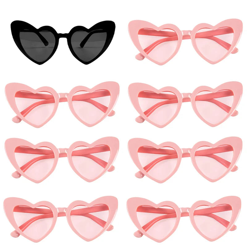 6/8pairs Vintage Heart Shaped Sunglasses Bachelorette Bride Bridesmaid glasses Wedding Bridal Shower Decor woman Hen party gifts