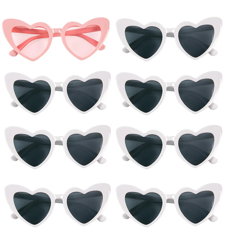 6/8pairs Vintage Heart Shaped Sunglasses Bachelorette Bride Bridesmaid glasses Wedding Bridal Shower Decor woman Hen party gifts