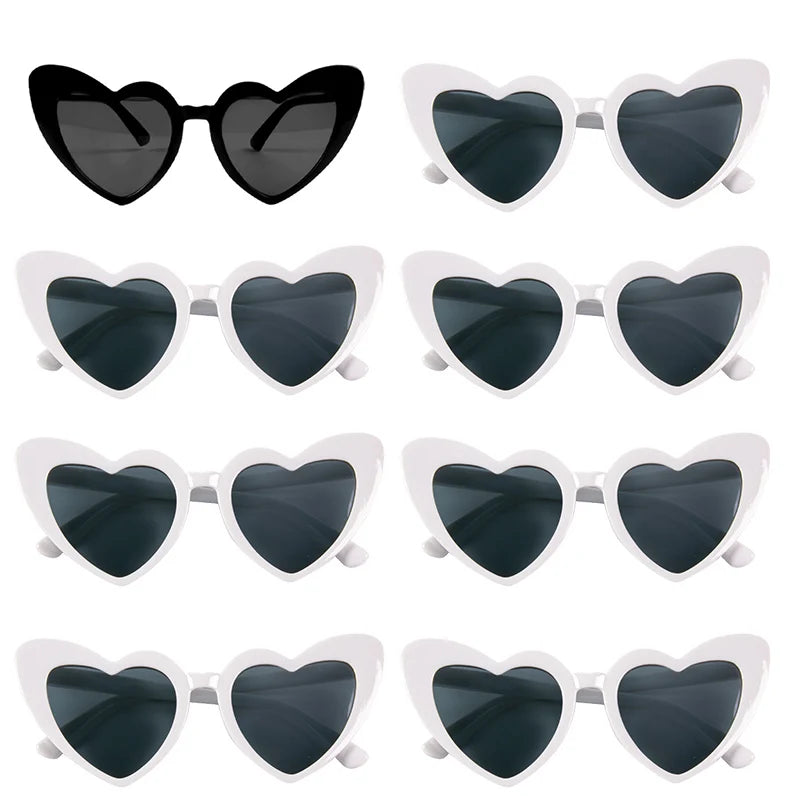 6/8pairs Vintage Heart Shaped Sunglasses Bachelorette Bride Bridesmaid glasses Wedding Bridal Shower Decor woman Hen party gifts